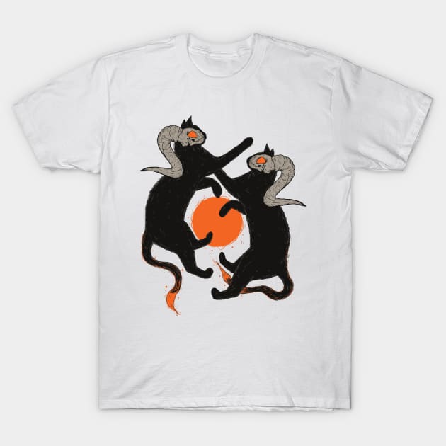 Kitty Demon Twins T-Shirt by Jess Adams